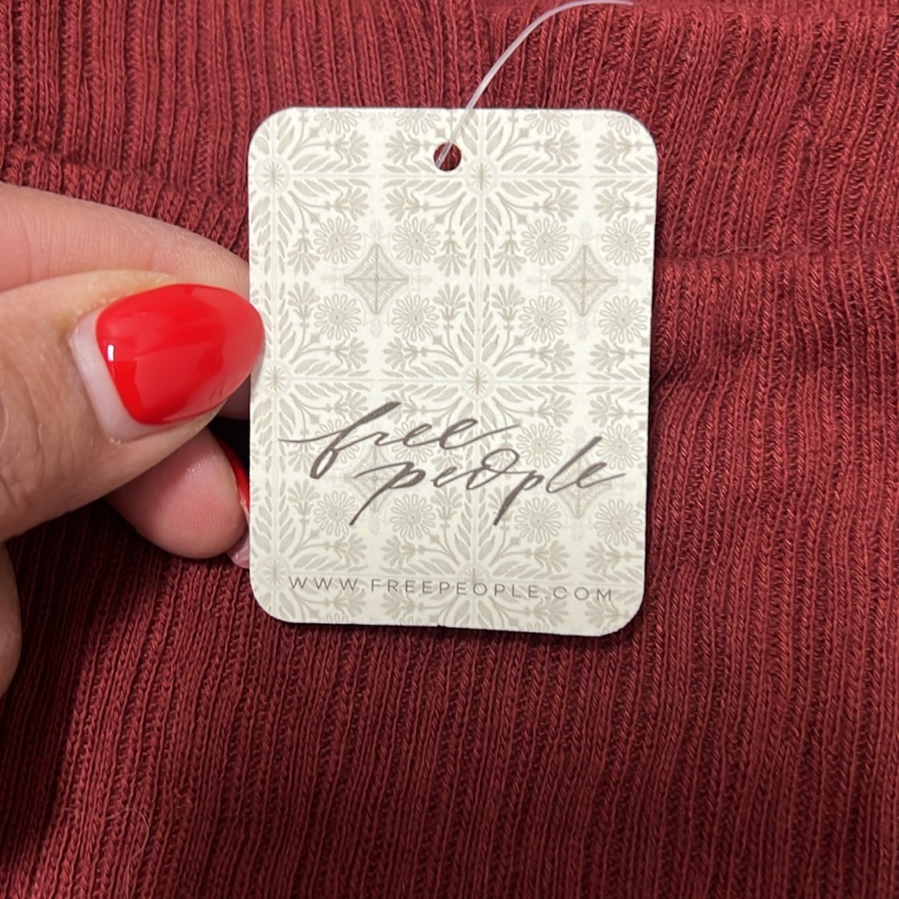 Free People ribbed long sleeve dress/open back/ brown-burnt orange /size M /NWT - Picture 9 of 12